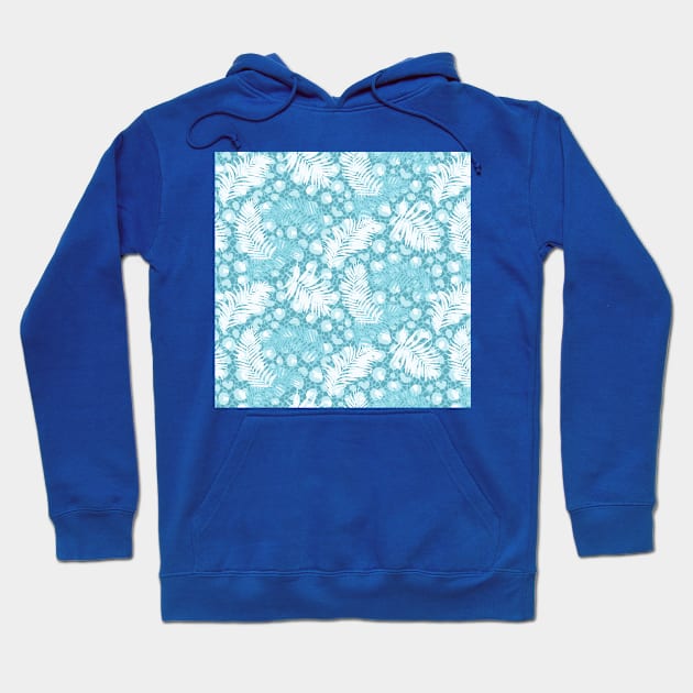 Light Blue Animal Print Palms Hoodie by Carolina Díaz